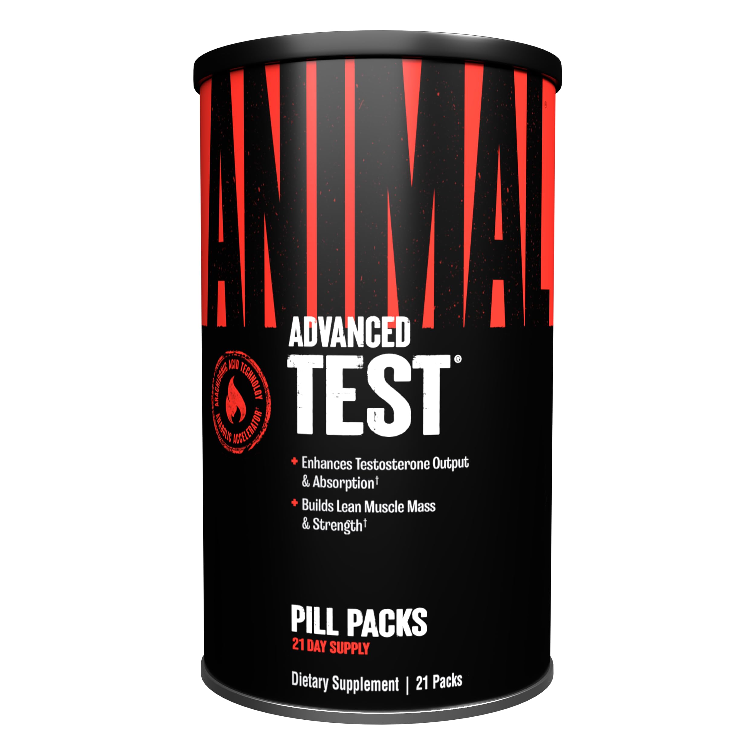 Animal Test bottle front displaying the product for testosterone support and gym performance.