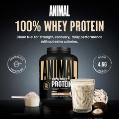 Shaker with Animal whey powder ready for post-workout recovery.