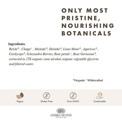 Anima Mundi Soma Washington-grown chaga and mushrooms highlight sustainable sourcing.