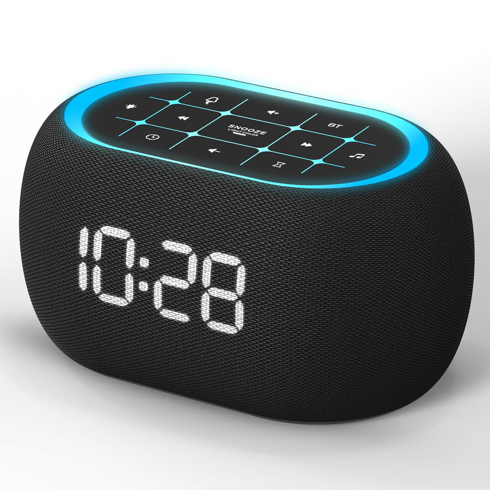 ANJANK alarm clock front view with compact bedside design for easy access