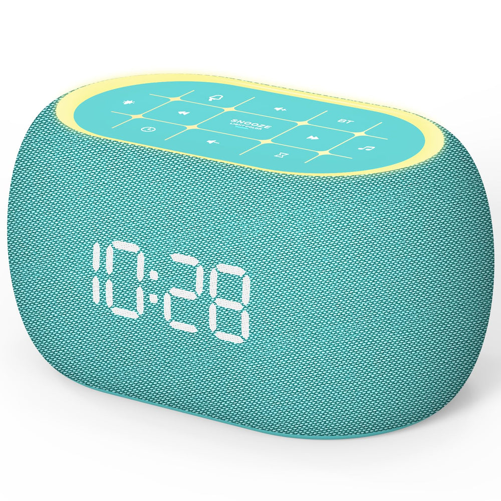 ANJANK white noise sound machine on a bedside table creating a calm sleep setup