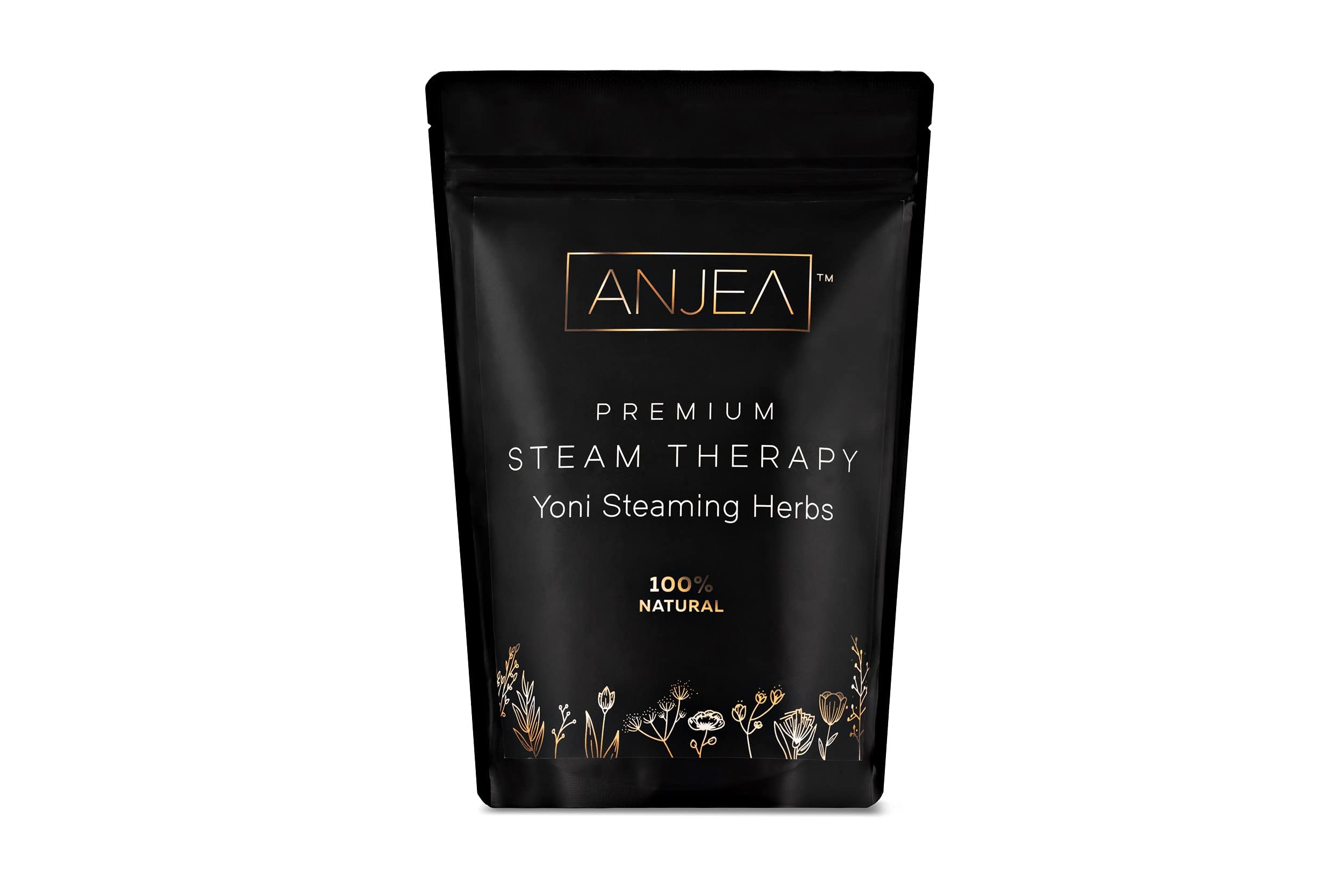 ANJEA Yoni Steam 10-herb blend pack shown for a premium ritual experience