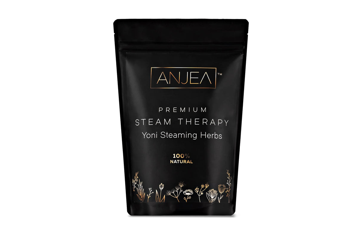 ANJEA Yoni Steam 10-herb blend pack shown for a premium ritual experience