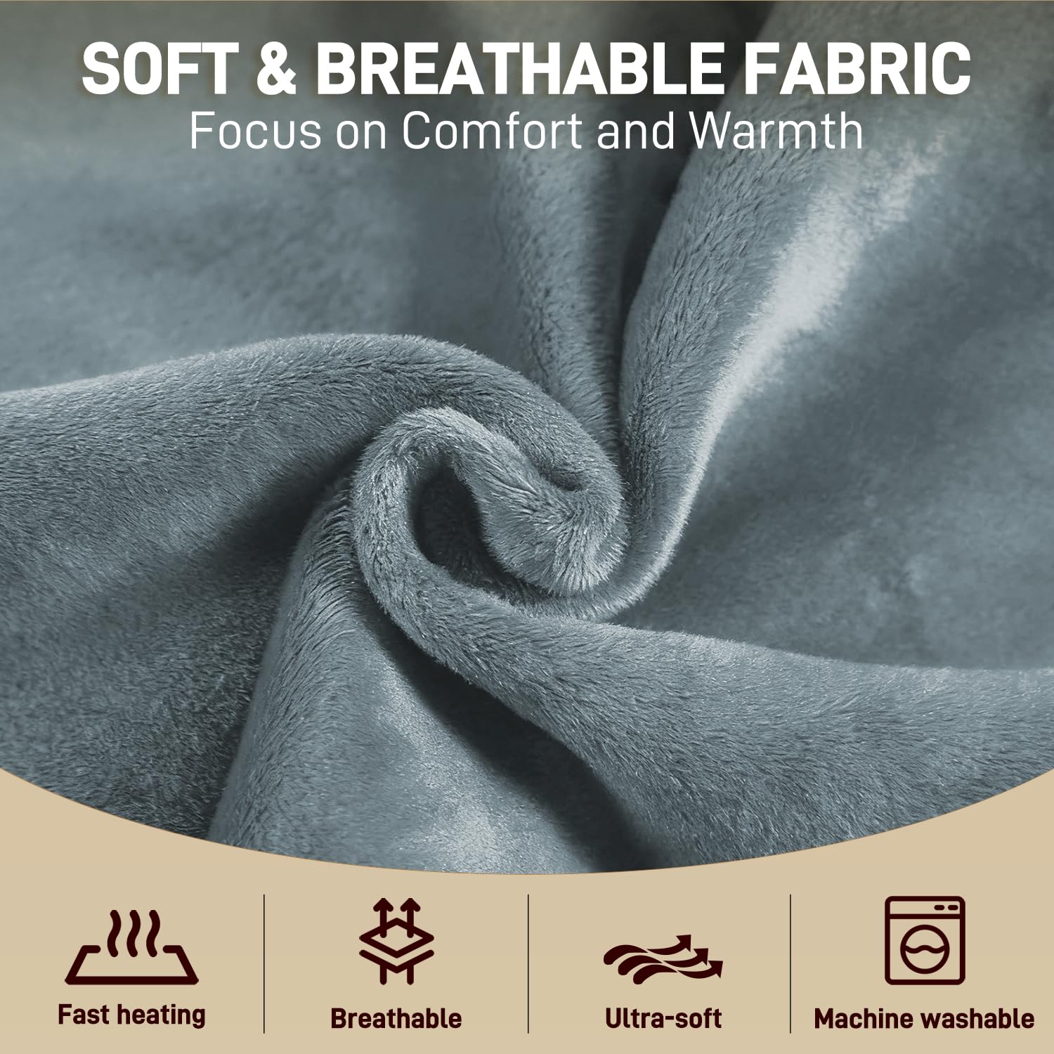 ANLUWIN UL-certified heating pad safety features visible
