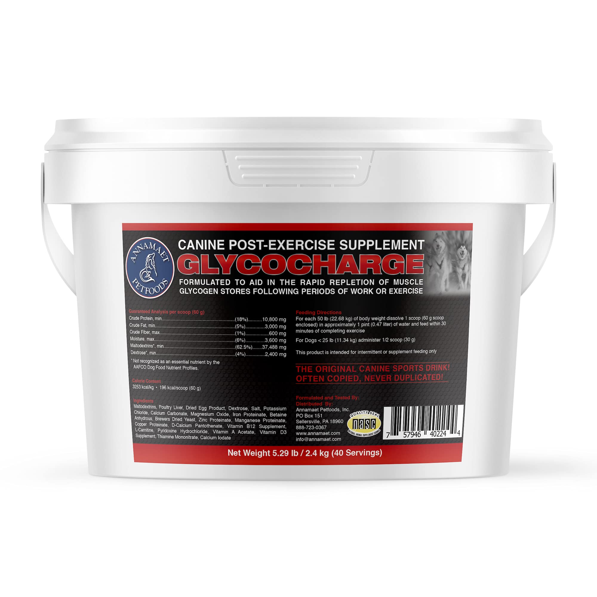 Annamaet Glycocharge packaging front showing label for post-workout recovery.