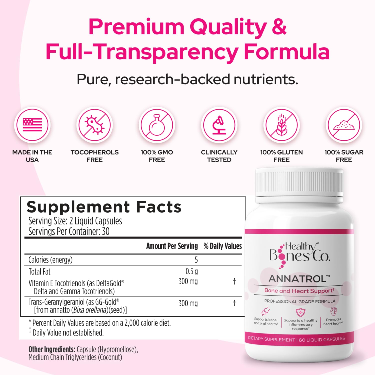 Annatrol tocotrienols on nutrition facts label for informed decisions.
