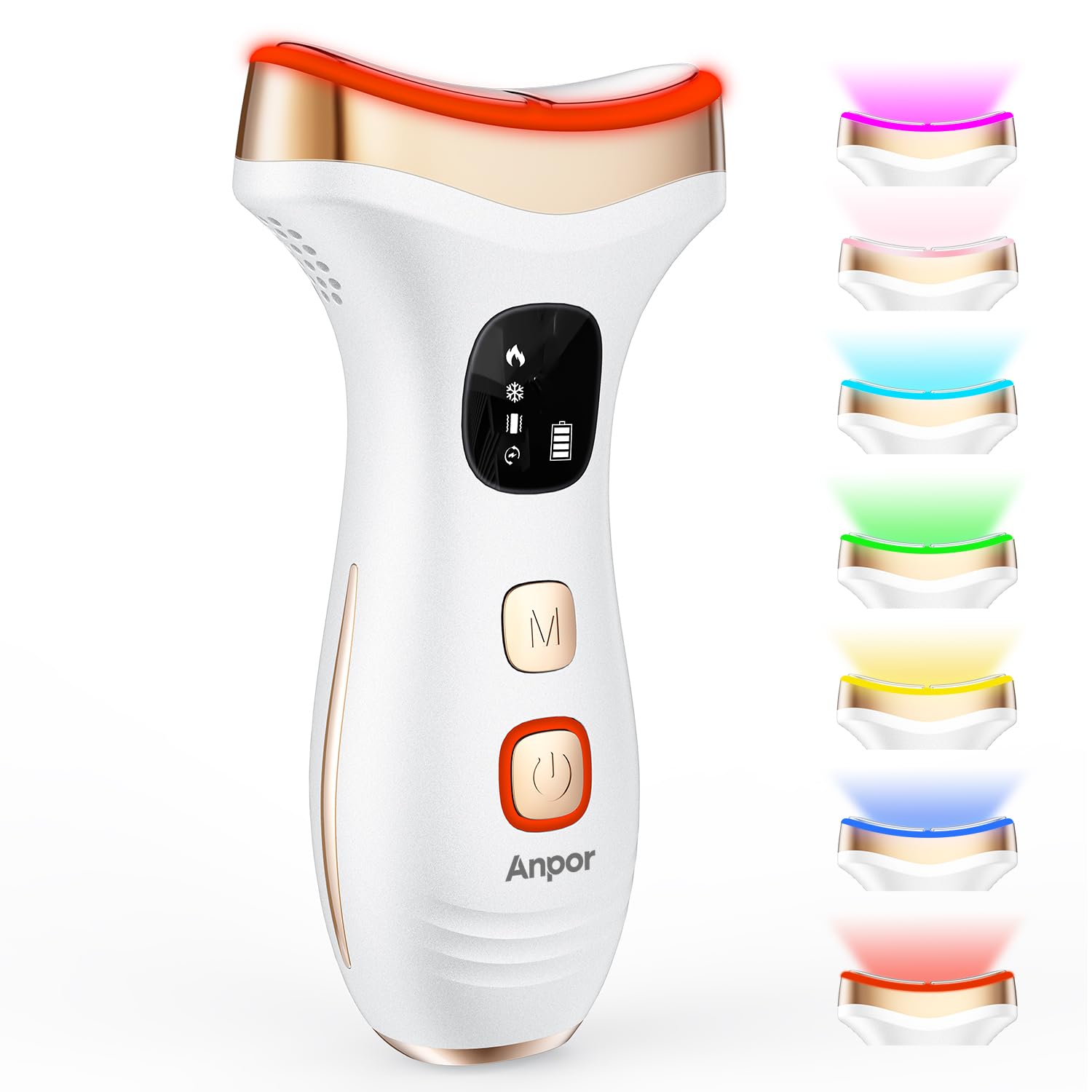 Anpor 7-in-1 massager with LED therapy modes delivering a refreshing glow.