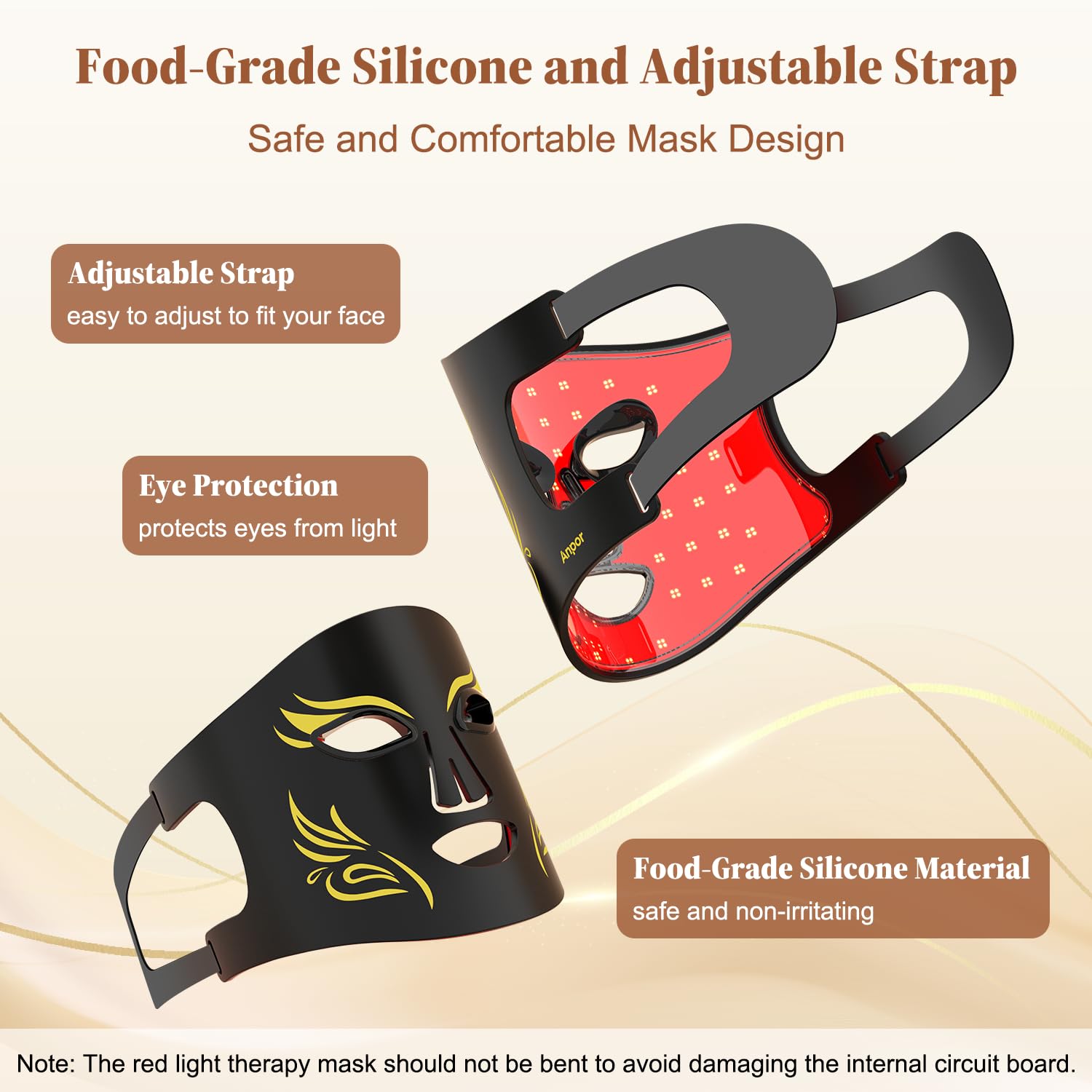 Anpor silicone material provides a comfortable, skin-friendly wear.