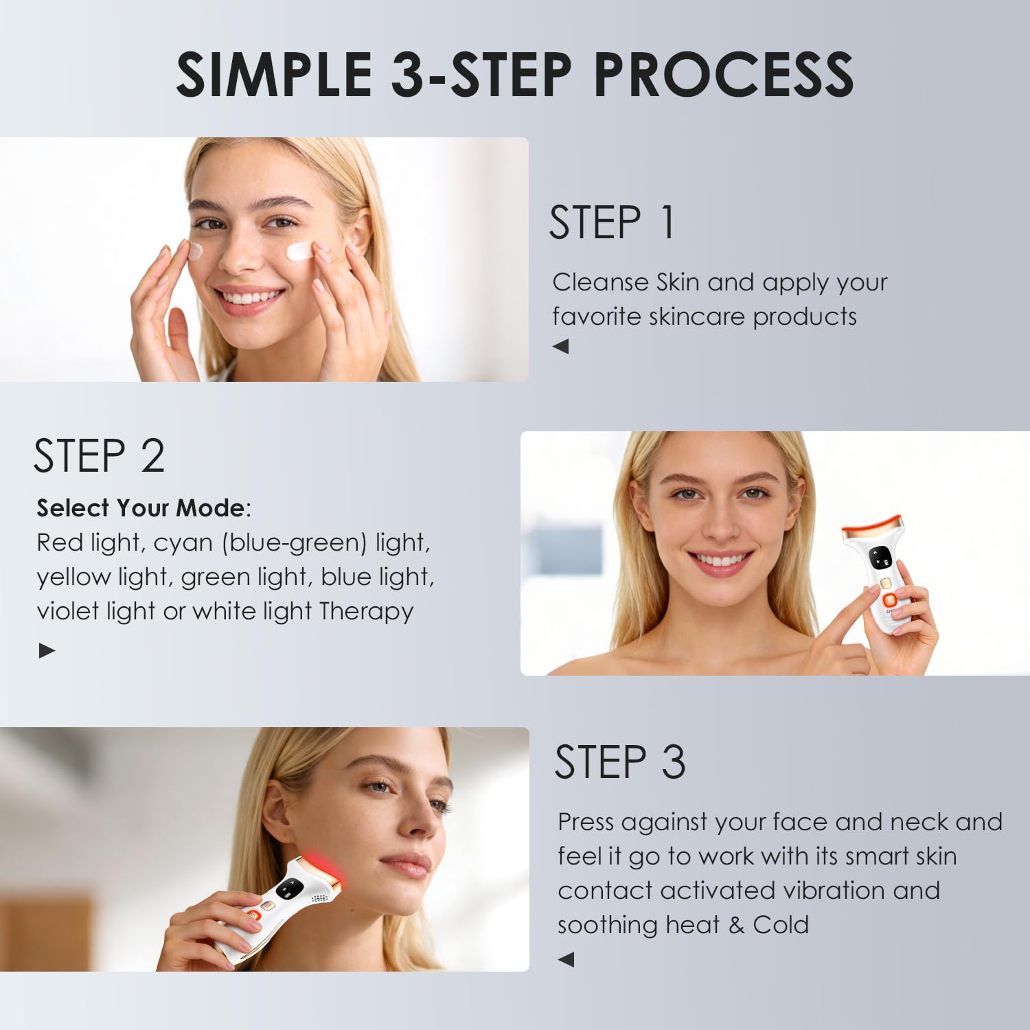 Anpor smart vibration enhancing absorption of skincare products.