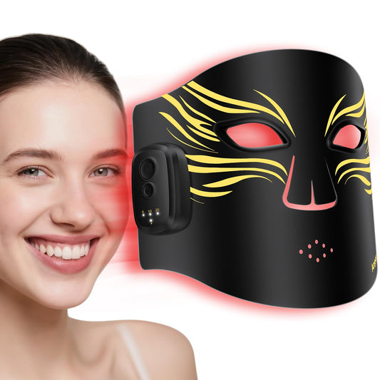 Anpor wireless red light mask with 850nm LEDs for at-home skin therapy.