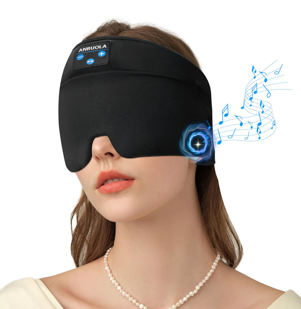 ANRUOLA migraine relief cap with wireless headphones for music during rest