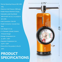 AnteMed all-metal regulator with corrosion-resistant finish for durability