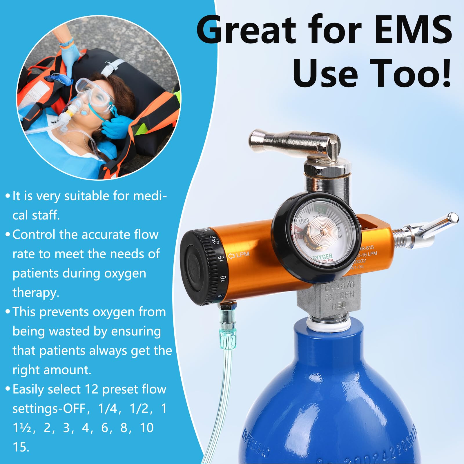 AnteMed compact oxygen regulator suitable for tight spaces