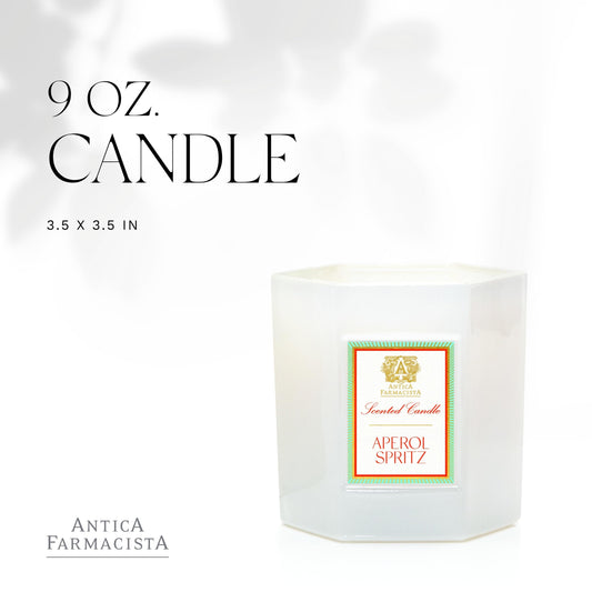 Antica Farmacista Aperol Spritz candle vessel with elegant glass and scent.