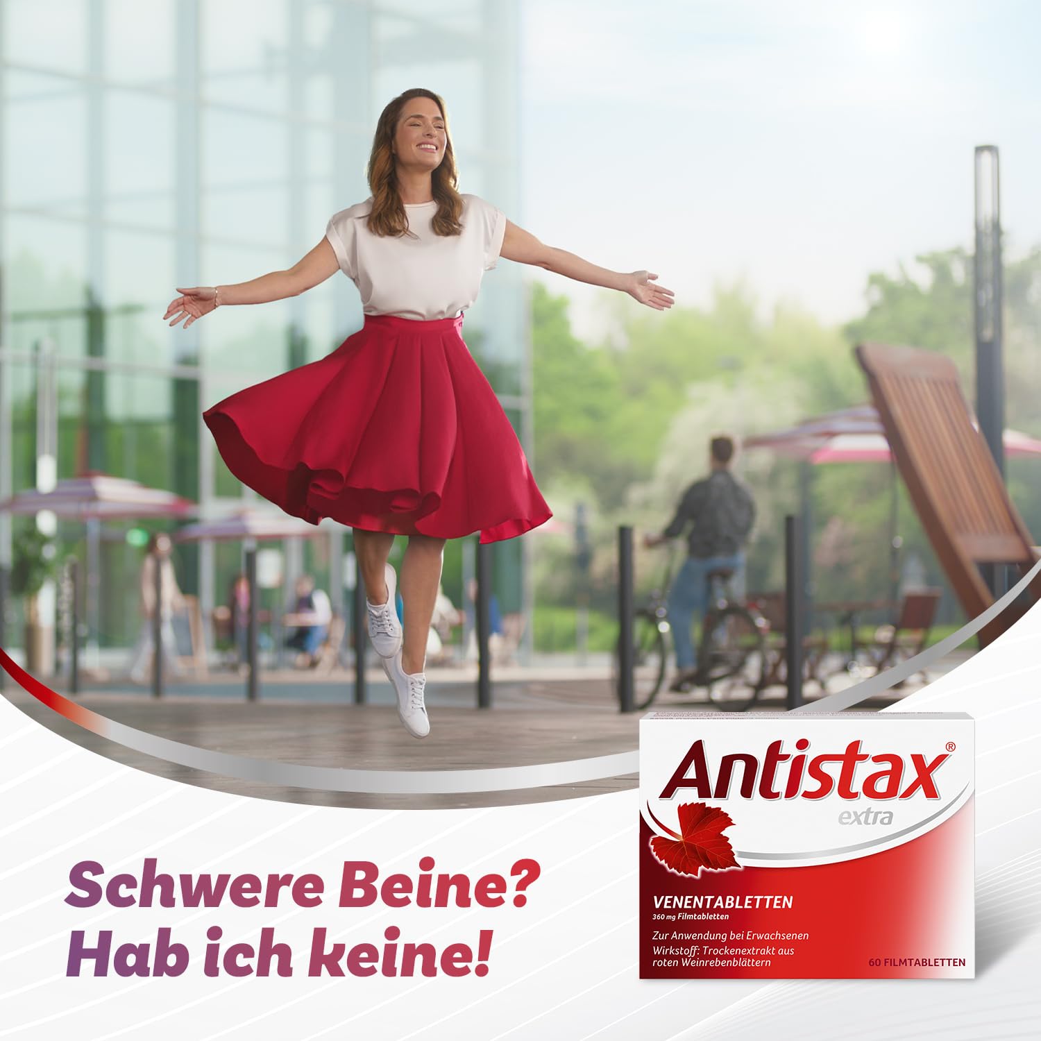 Antistax Extra Strength 90 Tablets packaging back highlights usage instructions and ingredients