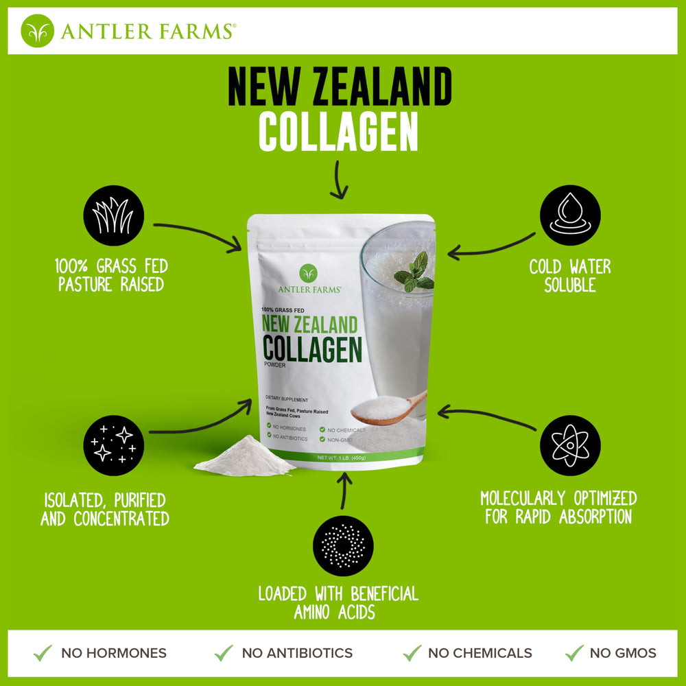 Antler Farms dissolving collagen in hot water, quick preparation.