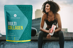 Antler Farms collagen types I II III V X blend section highlights the five type combination.
