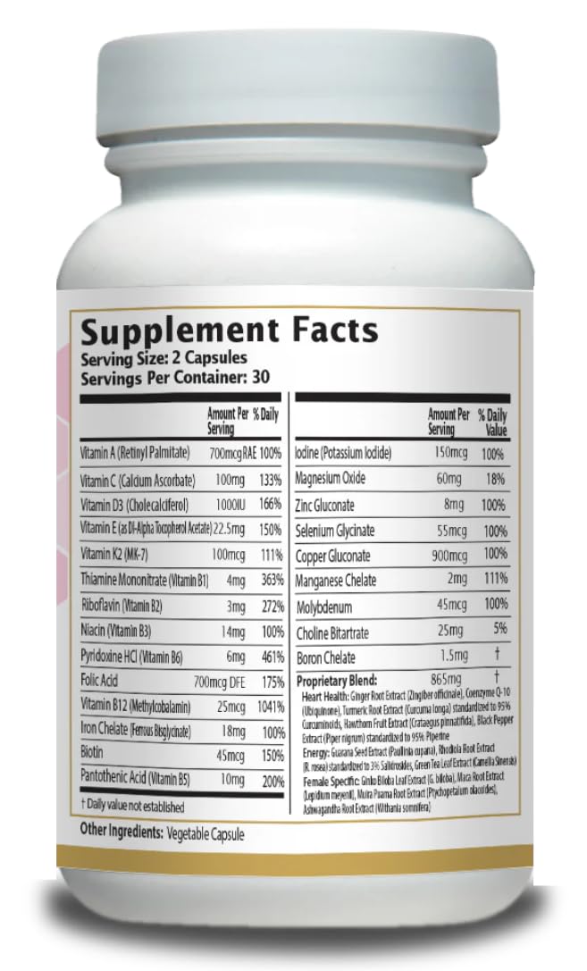 Close-up of AnuMed multivitamin tablets highlighting iron and minerals.