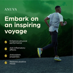 Anuva Cordyceps mushroom blend image suggesting athletic stamina.