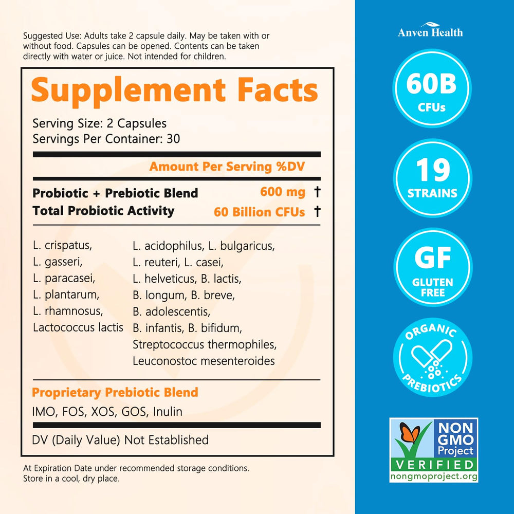Anven Health 19 strains capsules ready for everyday digestive wellness