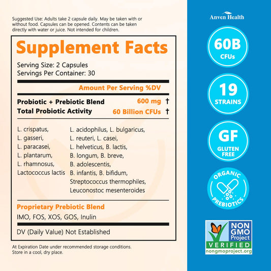 Anven Health 19 strains capsules ready for everyday digestive wellness