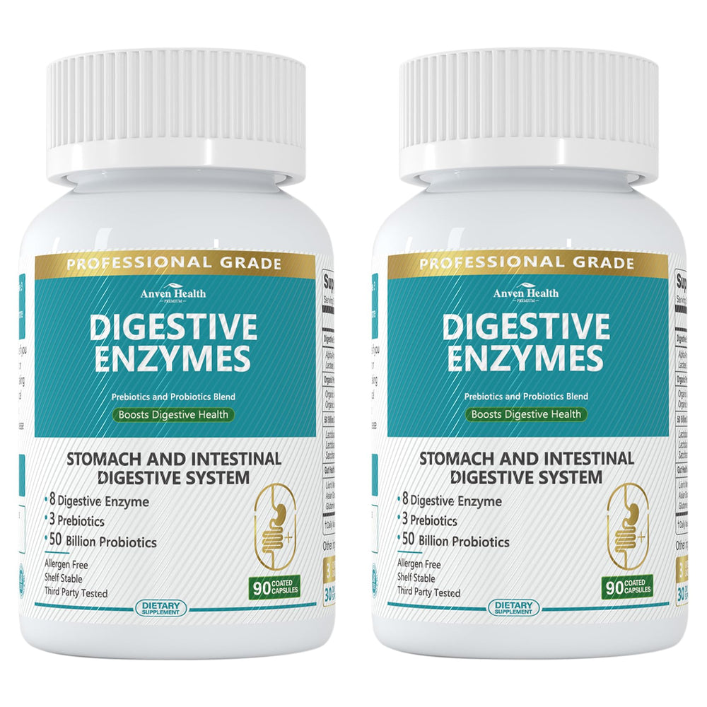 Anven Health Digestive Enzymes bottle front for daily digestion support