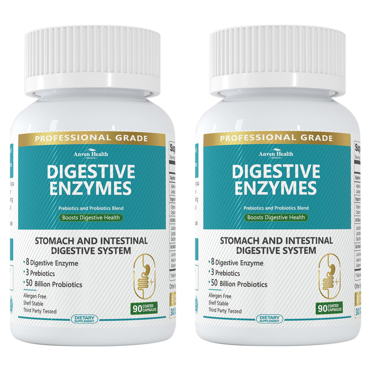 Anven Health Digestive Enzymes bottle front for daily digestion support