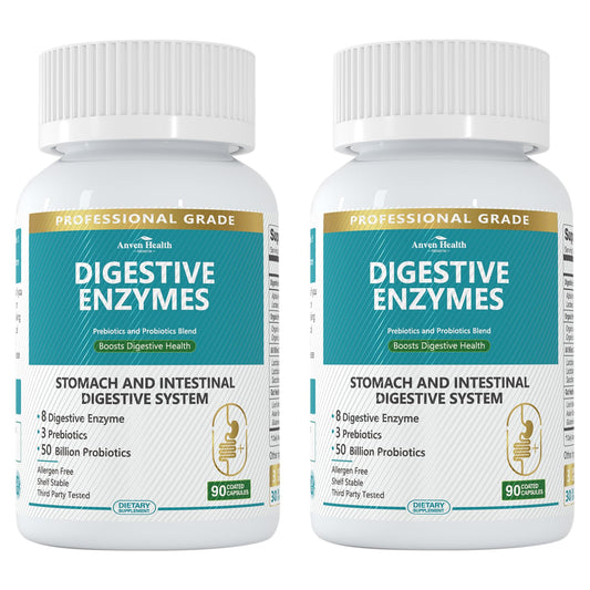 Anven Health Digestive Enzymes bottle front for daily digestion support