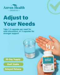 Anven Health Digestive Enzymes label close-up showing ingredient list