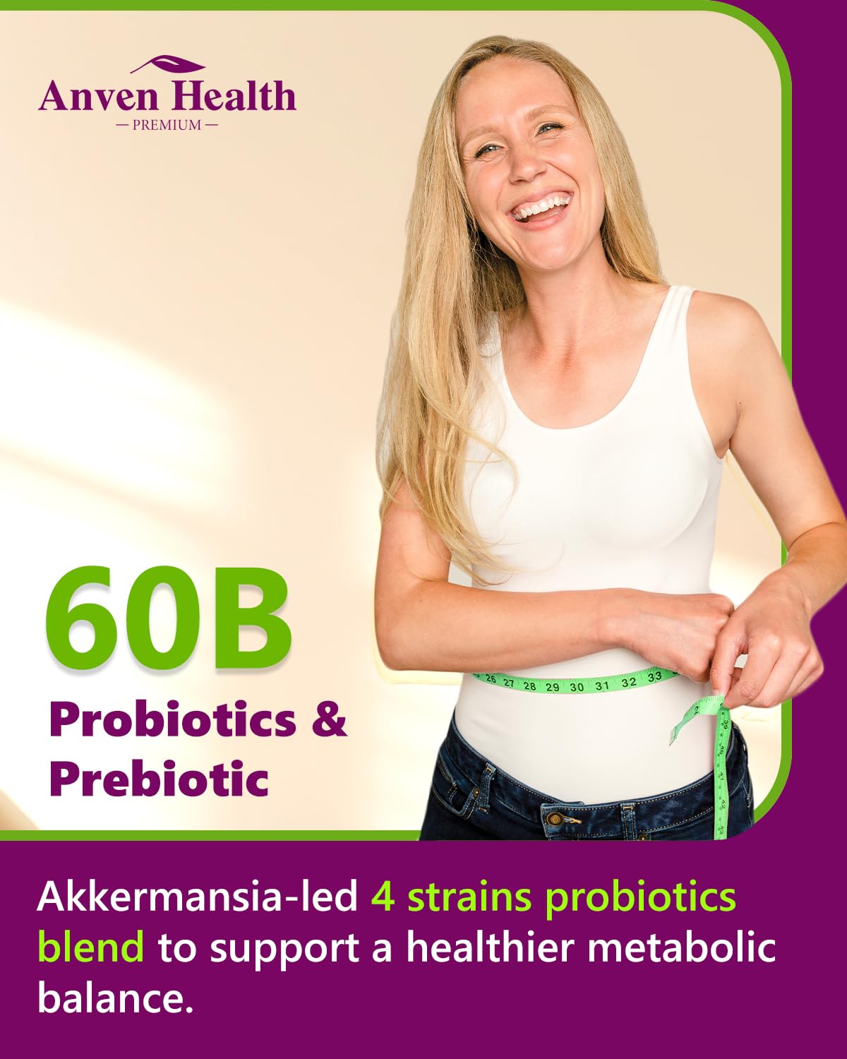 Anven Health menopause capsules pour demonstrates daily intake for metabolic support.