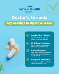 Anven Health Organic Lion’s Mane capsule for gut-brain balance.