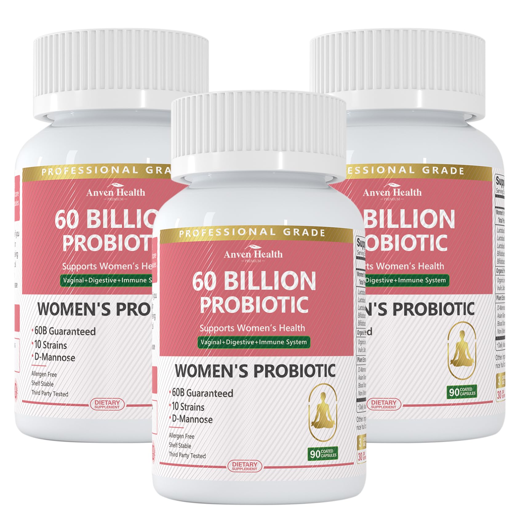 Anven Health Probiotics bottle front showing 60B CFU for balance and wellness