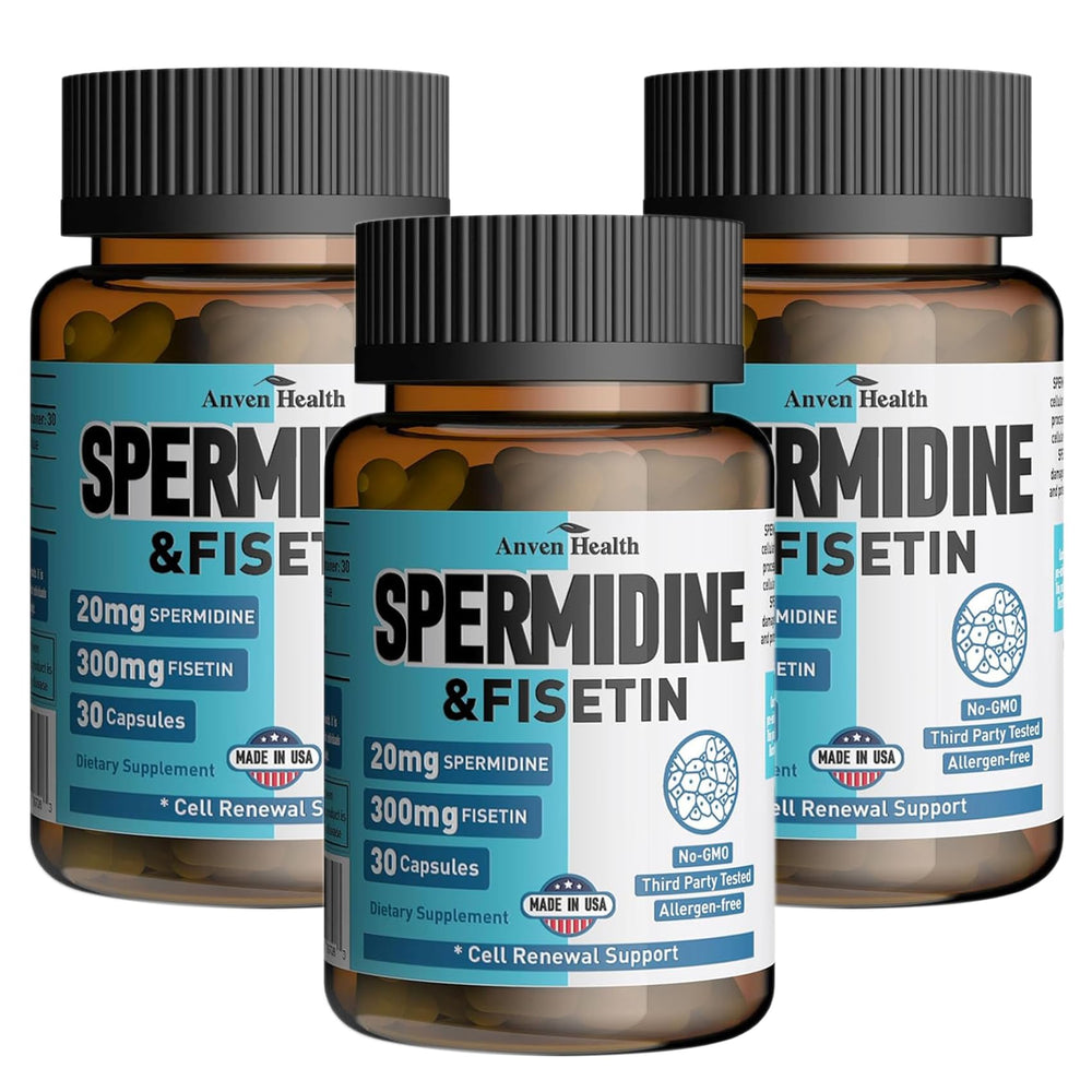 Anven Health Spermidine-Fisetin bottle front for daily wellness support