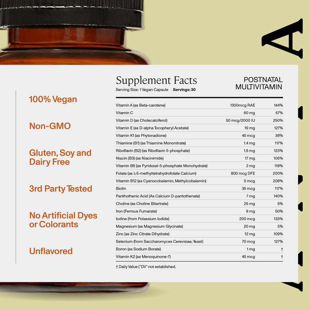ANYA label information illustrating ingredients and benefits