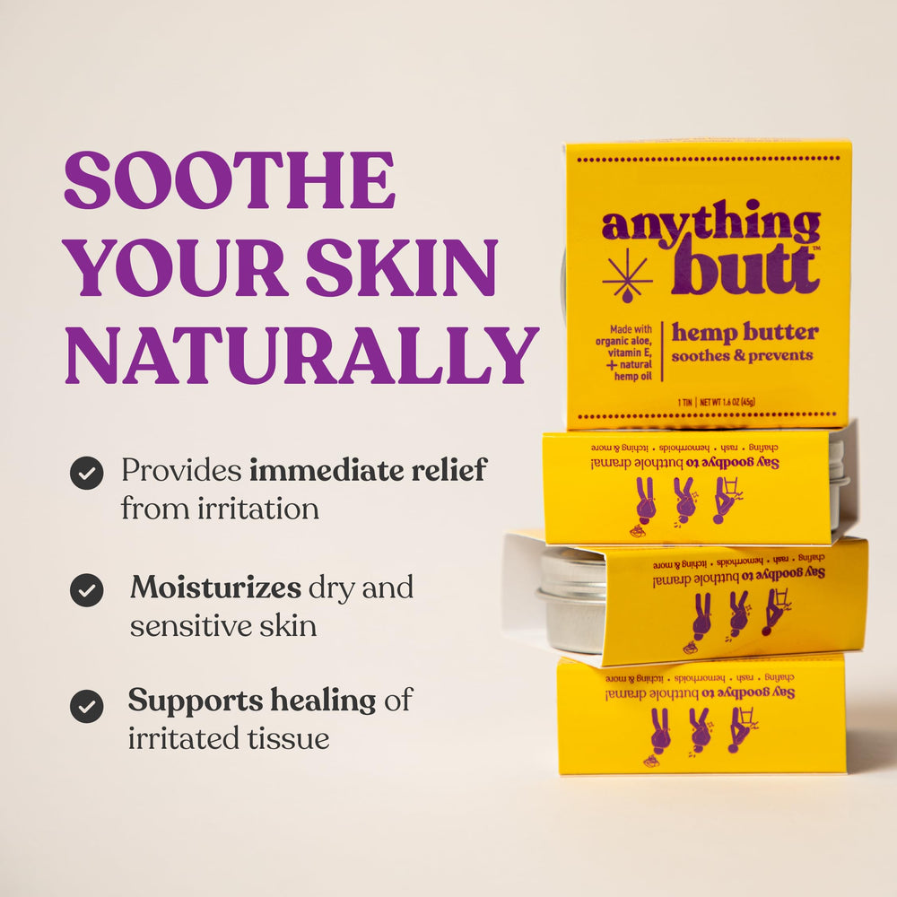 Anything Butt soft hydrated skin close-up after application.