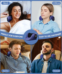 Anzzat cervical traction device is compact and wireless for easy charging.