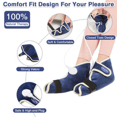 AOBOCO arch heat wrap on the foot highlighting universal size and toe sleeve.