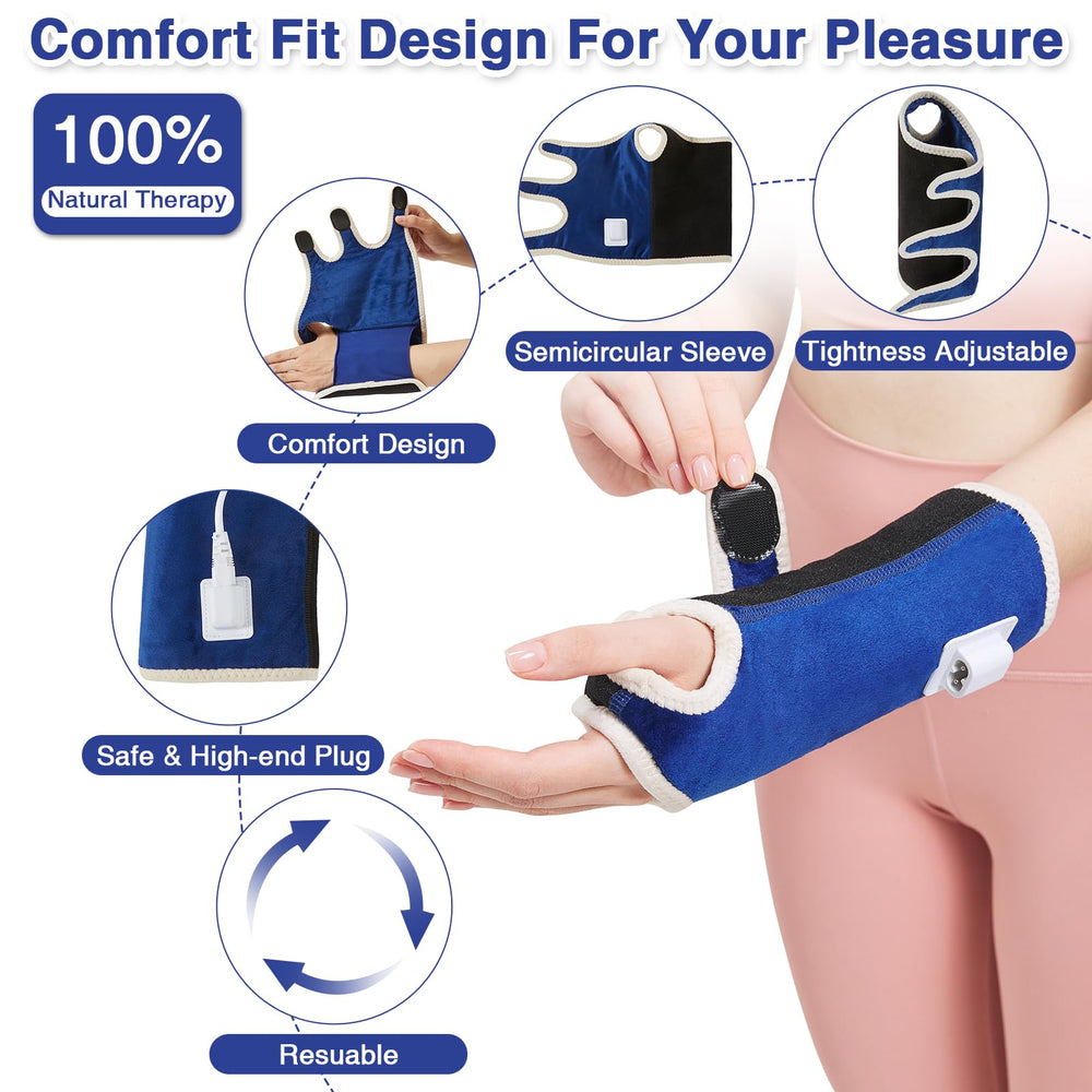 AOBOCO wrist heating pad wrap provides full-wrist coverage during use at desk
