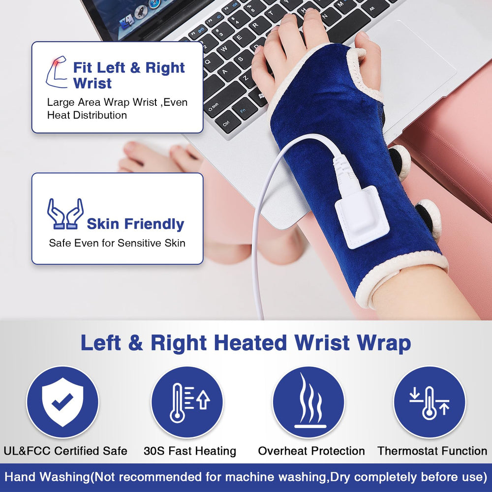 AOBOCO wrist heating wrap with adjustable straps ensures stable heat delivery