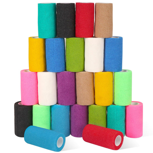 AOITMZAY self-adhesive bandage wrap applied to ankle for secure sprain support.