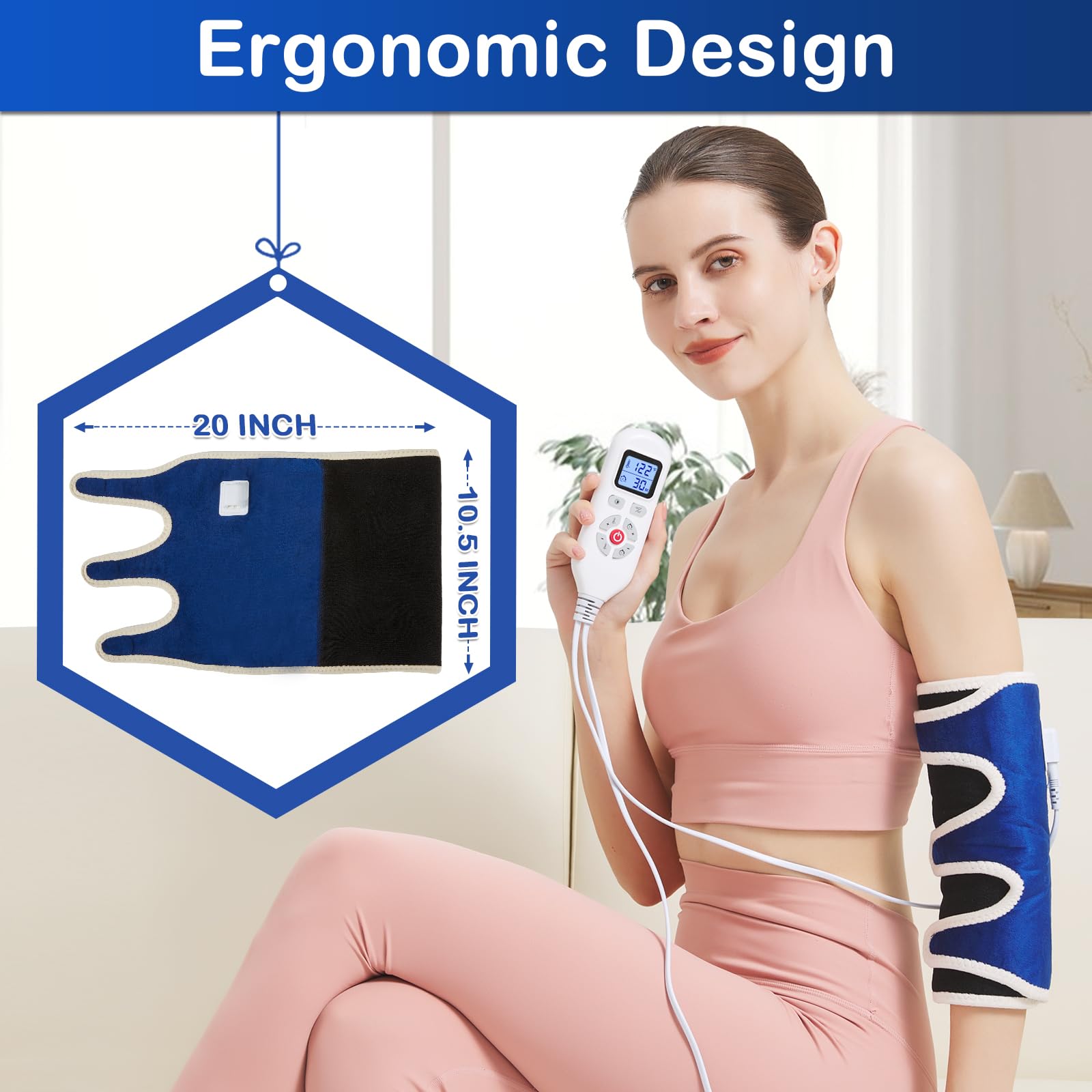 AOKESTE elbow heating pad soft, breathable fabric for comfort.