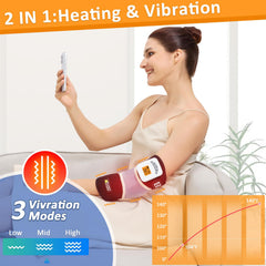 AOKESTE elbow heating pad with temperature dial demonstrating precise heat control.