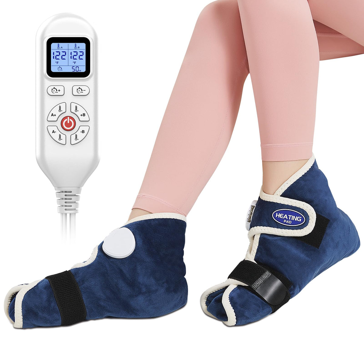 AOKESTE foot heating pad covers the ankle area for soothing warmth.
