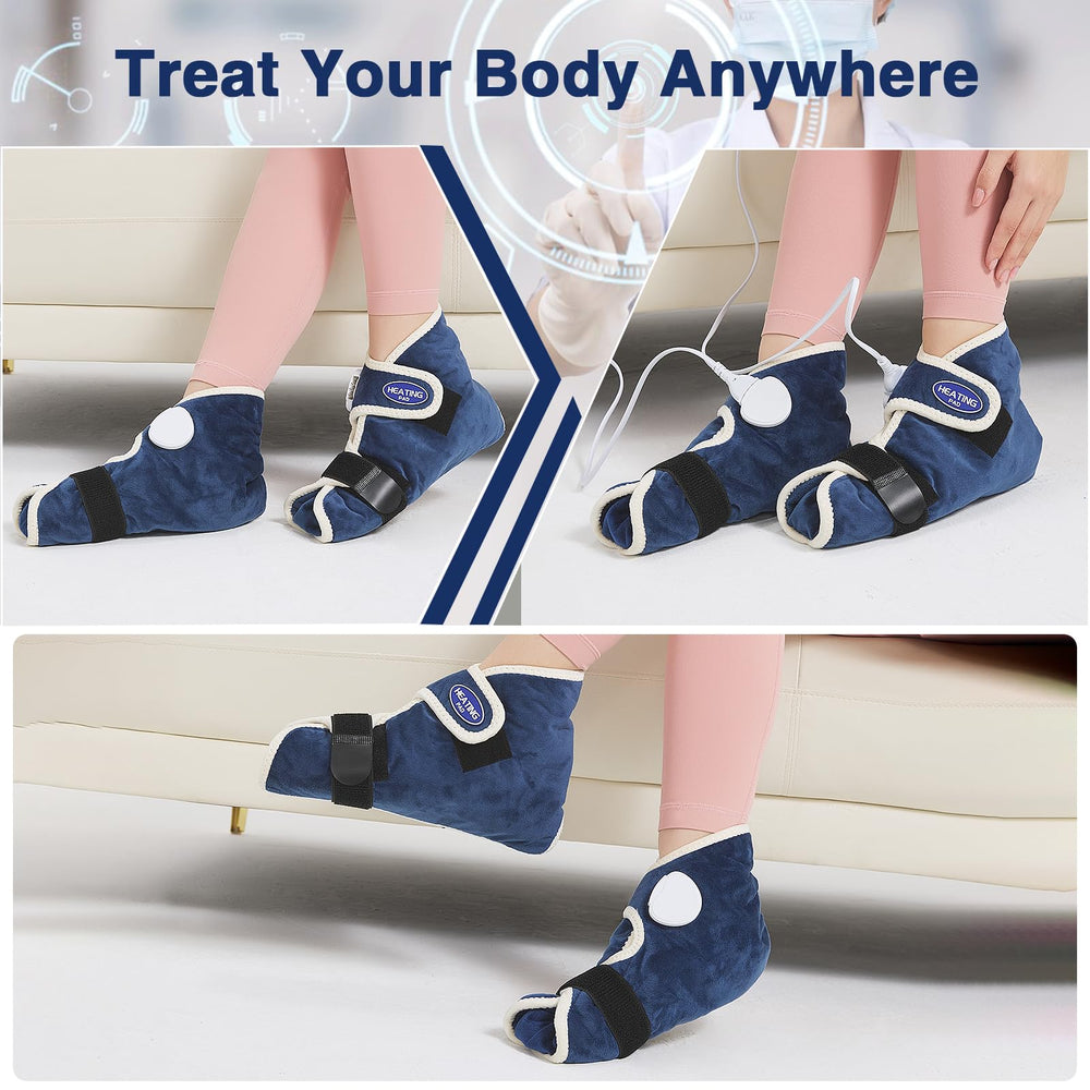 AOKESTE foot warming pad in use provides quick warmth for tired feet.