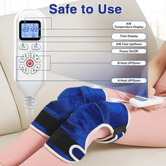 AOKESTE knee heating pad wrapped on knee provides snug fit for consistent warmth.