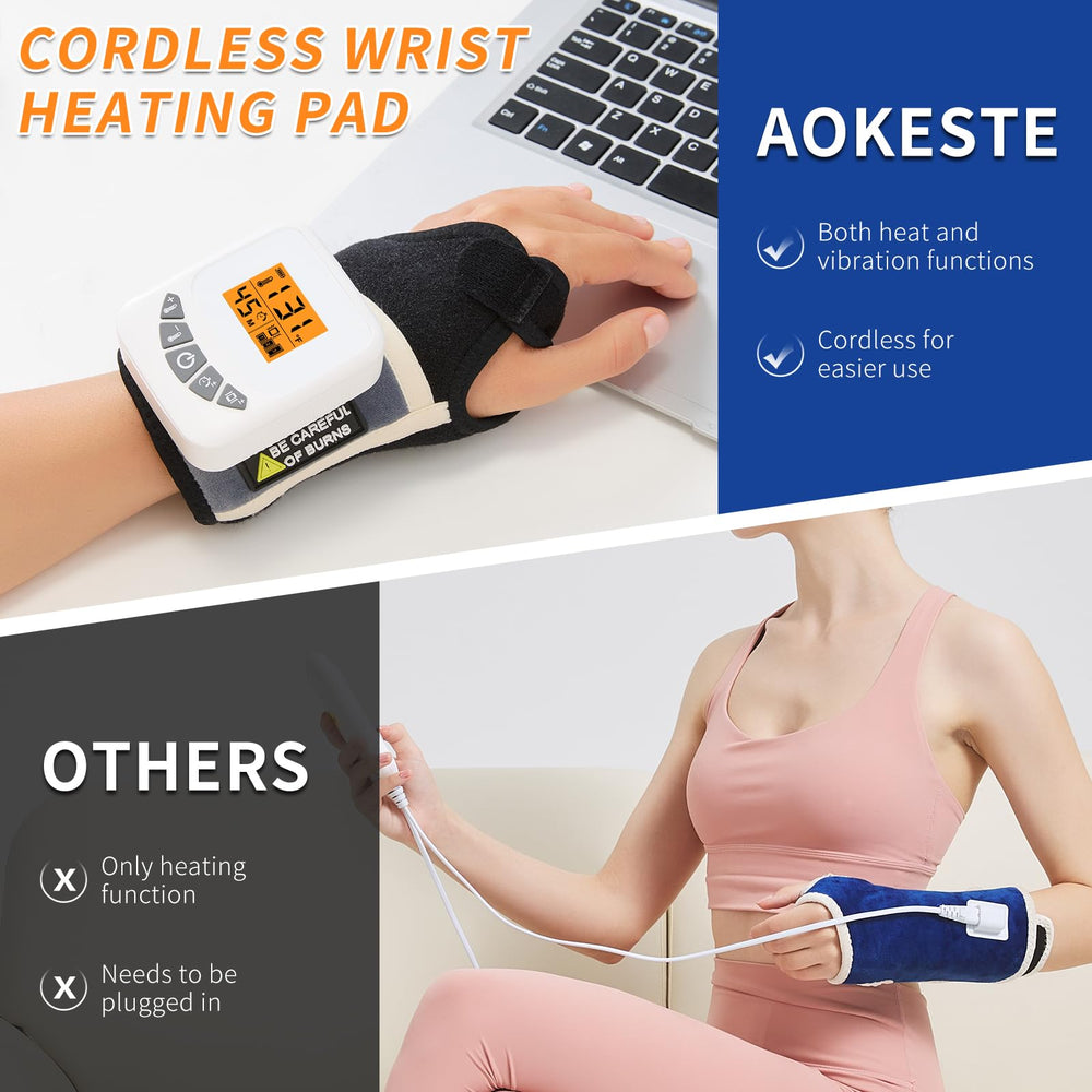 AOKESTE wrist heating pad heat levels enable personalized comfort.