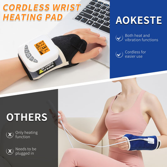 AOKESTE wrist heating pad heat levels enable personalized comfort.