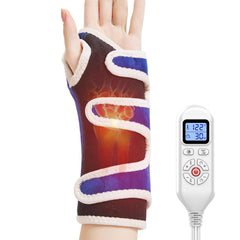 AOKESTE wrist heating pad in use on the wrist for targeted warmth.