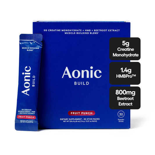 AONIC Build 3-in-1 Fruit Punch pack front view for convenience