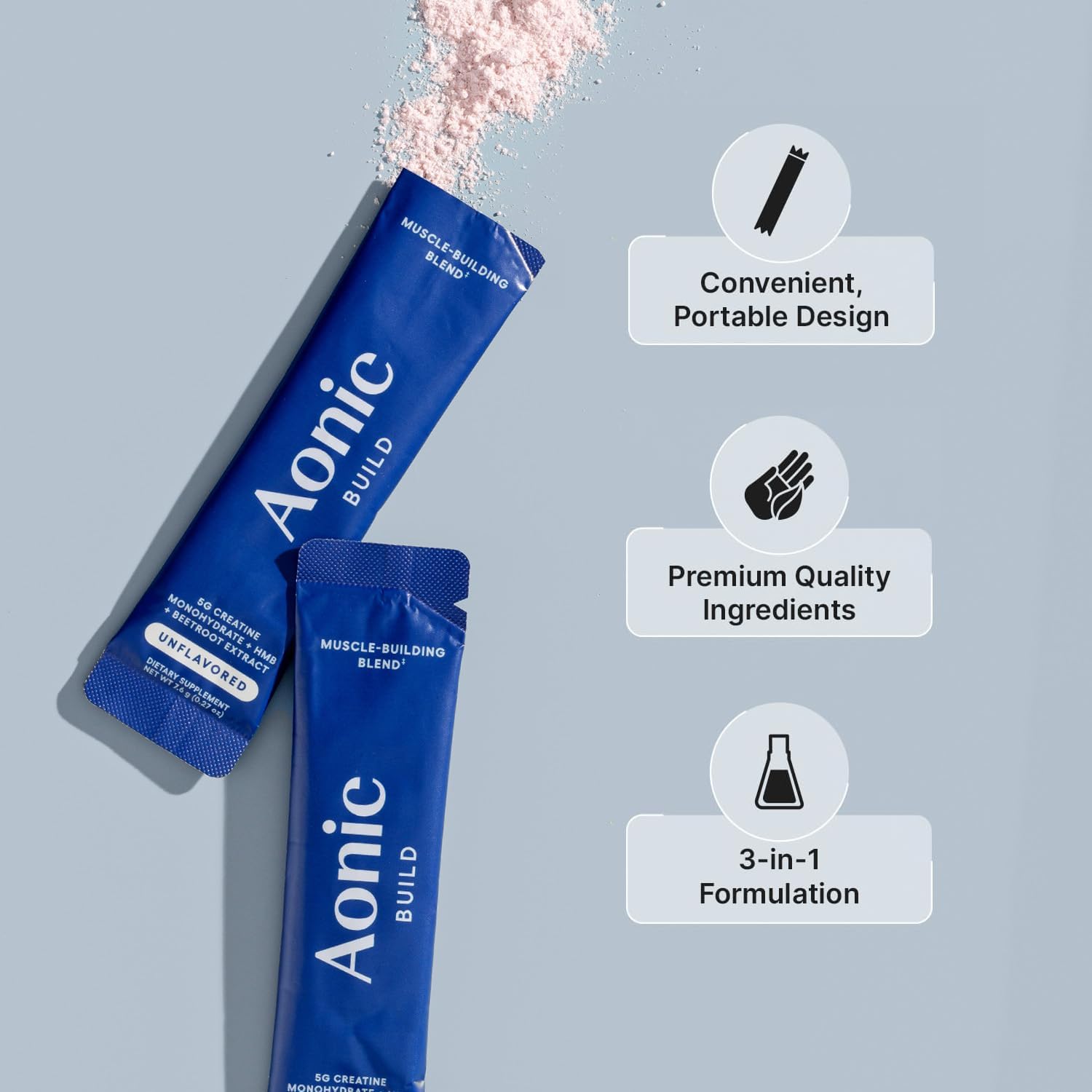 Stick packs in a protective sleeve for travel